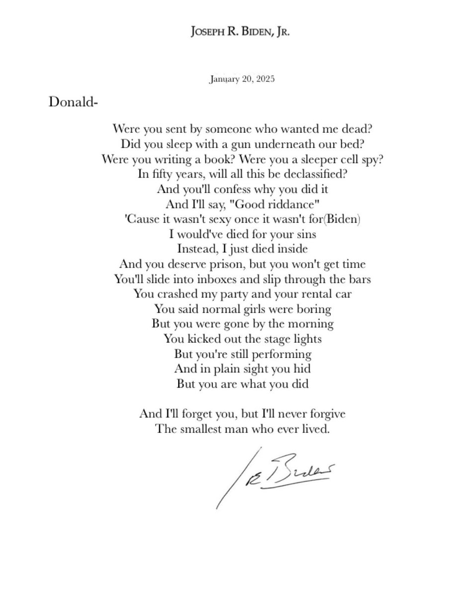 Biden’s note to Trump