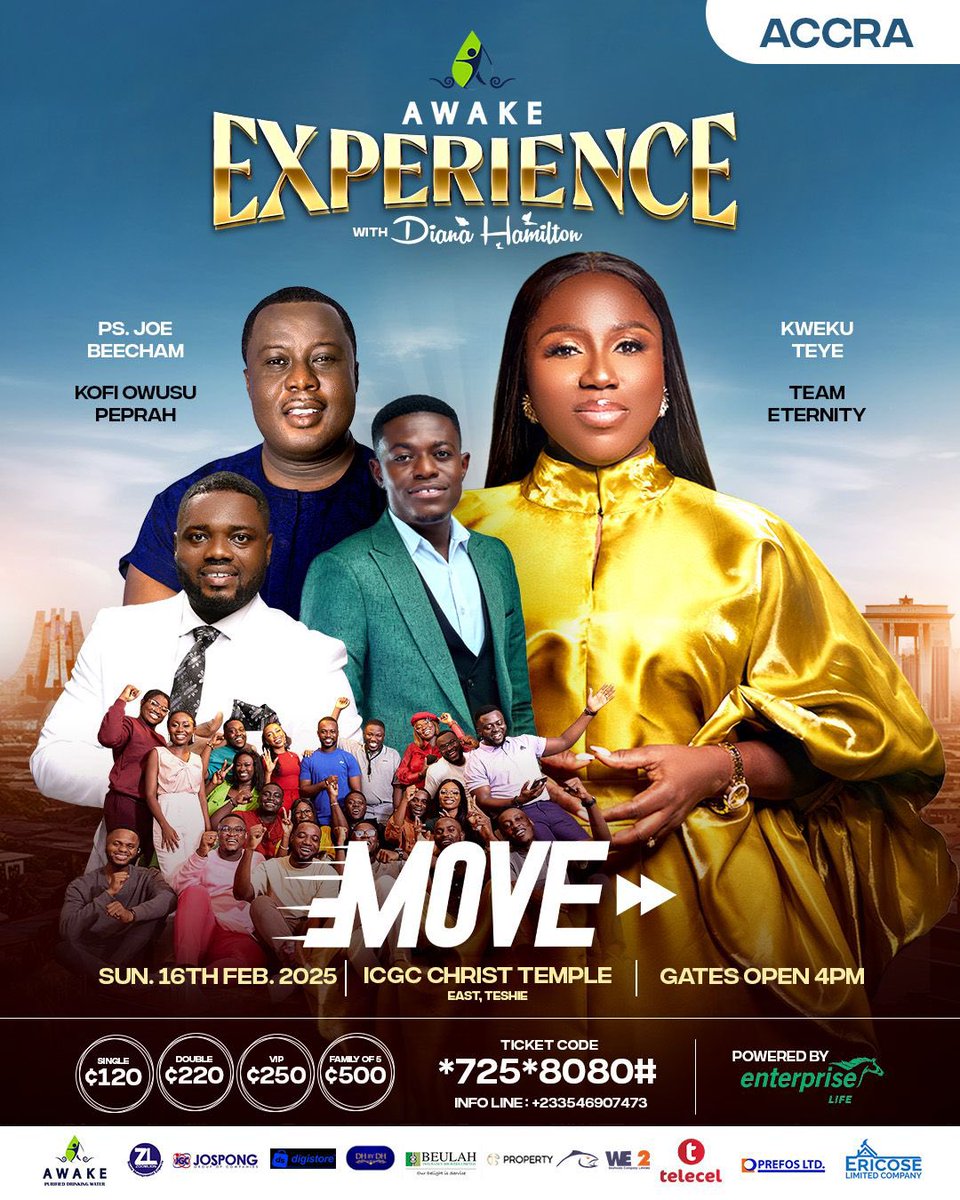 iambecky23's tweet image. It&apos;s Official!
The &quot;Awake Experience With Diana Hamilton&quot; is now duly launched!
Join @dianaahamilton for a powerful night of Worship, Praise and A life-changing move of God!

Don&apos;t miss this transformative experience! #AwakeExperience #DianaHamilton