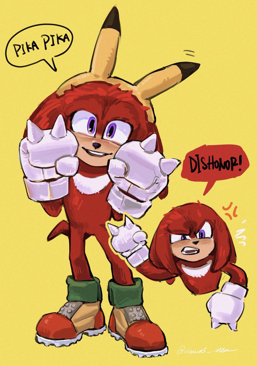 「DISHONOR!!!! #SonicMovie3 #knuckles」|Vamos_MKのイラスト