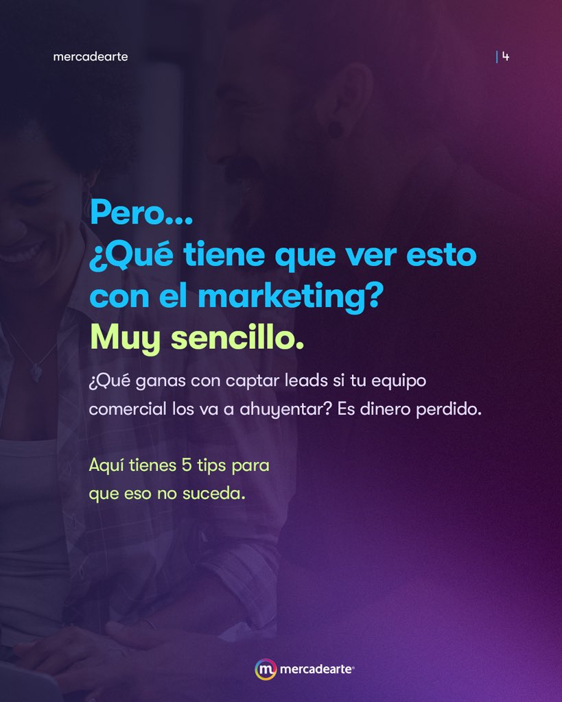 Mercadearte's tweet photo. La simbiosis entre marketing y ventas es fundamental para la generación de resultados. Por esta razón, al momento de trabajar con un cliente, le entregamos una “Guía rápida sobre manejo y contacto de leads”, para asegurar una mejor tasa de conversión y un ROI positivo👌🏻 🧵 https://t.co/44onUeVvvR