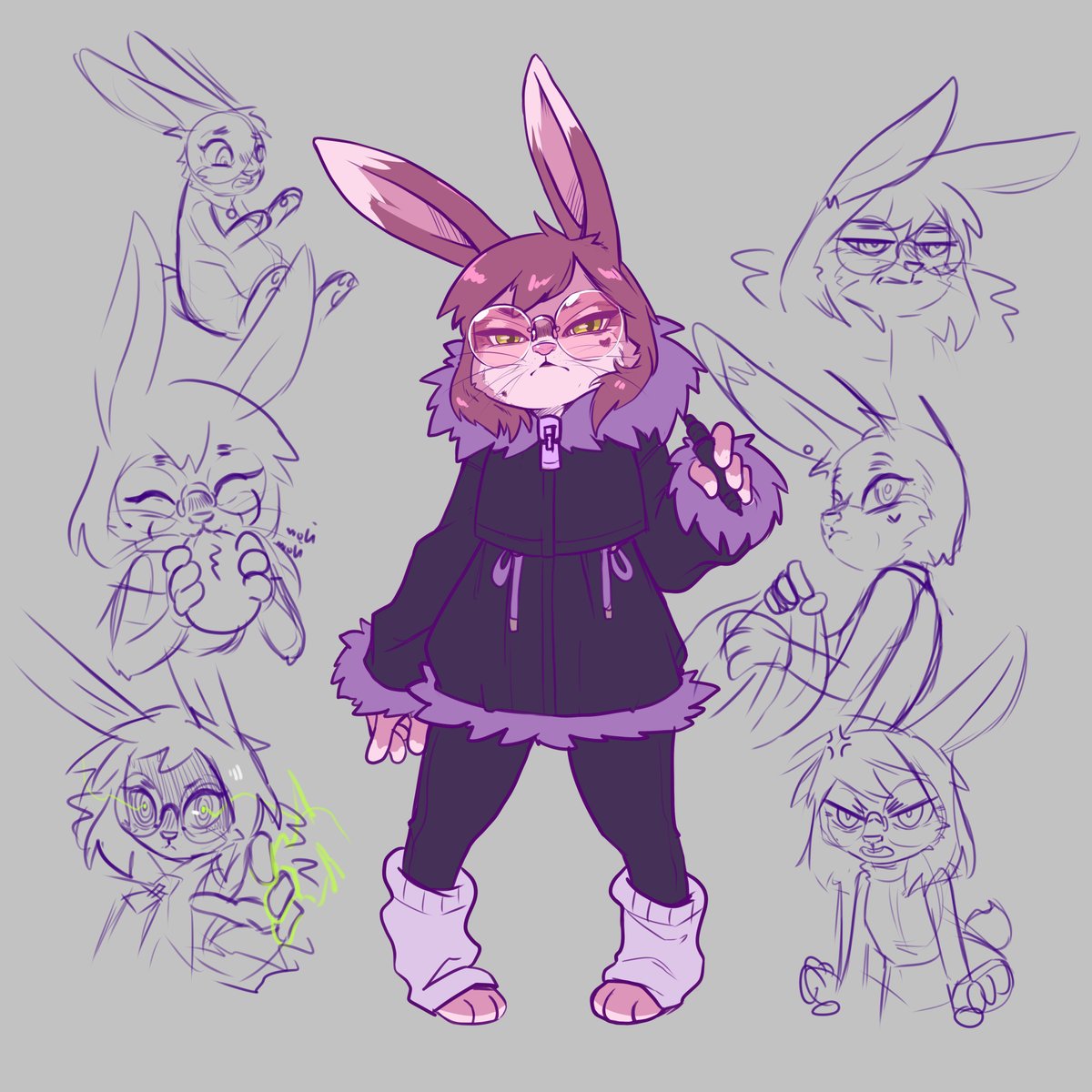 Skeches of a bunny girl. 

#Fursona #digitalart #bunnygirl