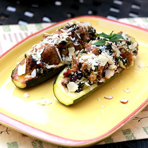 Craving something spicy? 🔥😋 This Spicy Sausage Stuffed Squash is #lowcarb and stacked to the top with kale, onion, and pecans. Grab our #recipe: bit.ly/3ZWOZok