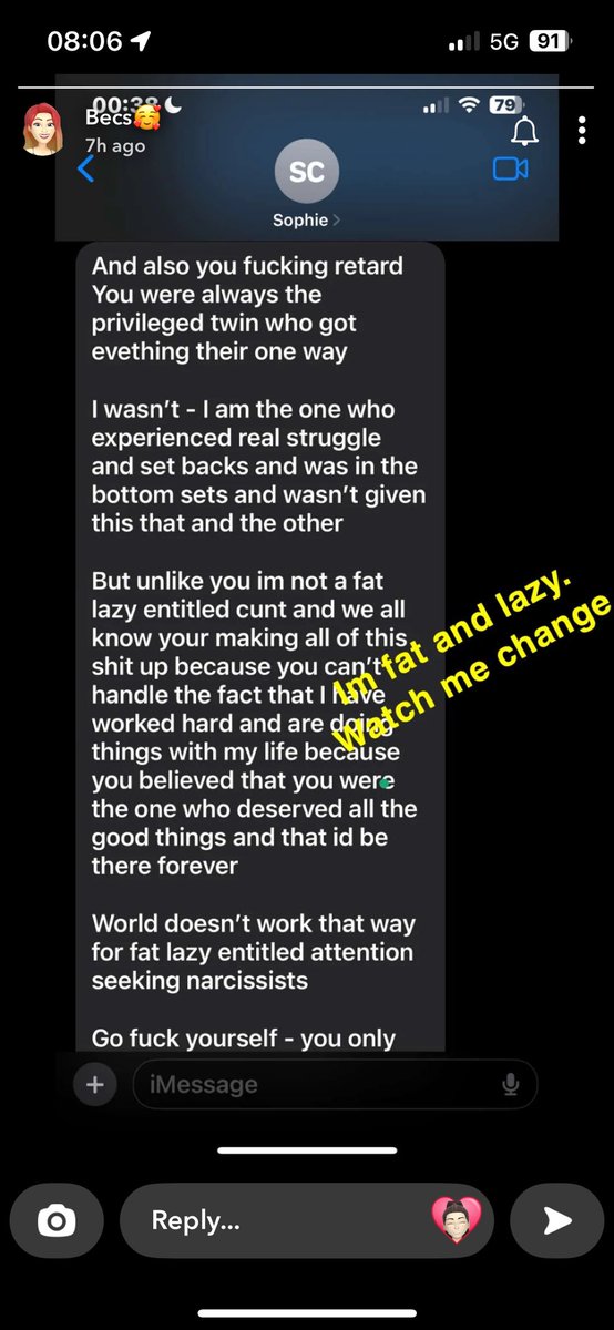 SJD060691's tweet photo. Sophie Corcoran of @reformparty_uk using disgusting language to attack her sister who is currently sectioned on a psychiatric ward.

Why is this acceptable? 

@reformparty_uk @UKLabour @Conservatives https://t.co/ooHPbnVnNF