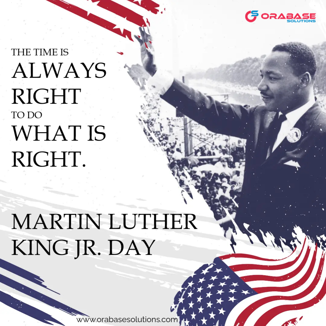 Orabasesolution's tweet image. Honoring #MartinLutherKingJr., a visionary #leader who inspired change through peace, justice, &amp;amp; equality. His dream lives on, reminding us to stand united &amp;amp; strive for a better #world. orabasesolutions.com

#mlkday2025 #Equality #DreamBig #Inspiration #Unity #orabasesolutions