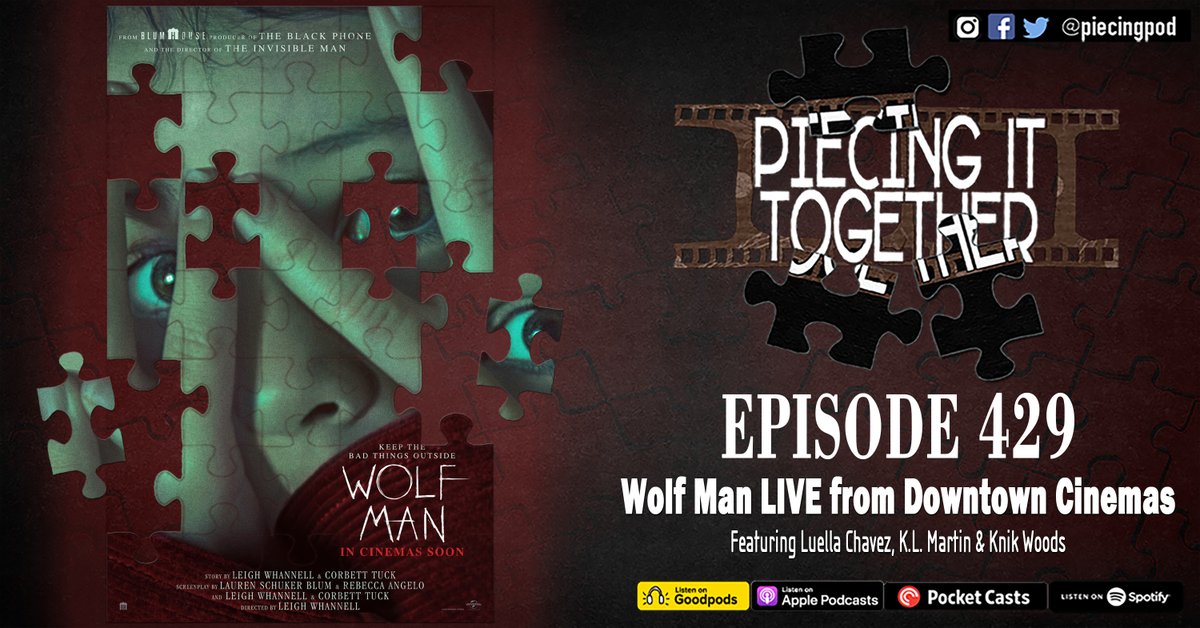 Our latest episode is on WOLF MAN and was recorded LIVE at Downtown Cinemas in Las Vegas with guests <a href="/LuellaChavez/">luella chavez</a>, <a href="/ghostchaserknik/">GhostChaserKnik</a> and <a href="/Codename_LEON/">KL Martin</a>. It was a fun time and we got into a lot of great puzzle pieces... Including very few werewolf movies...
