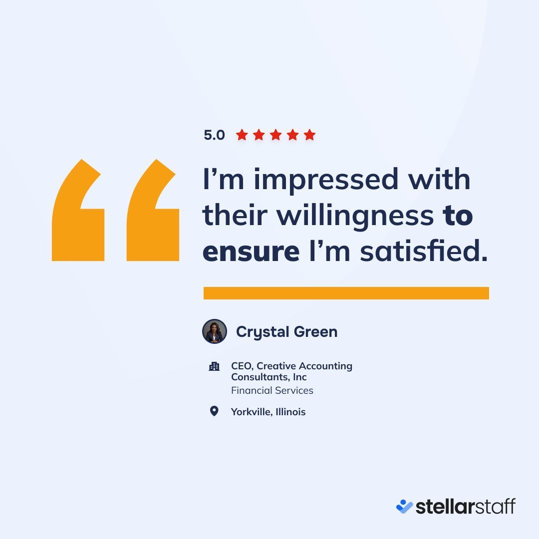 stellarstaff's tweet photo. ✨ From overwhelm to ease.

Crystal Green, CEO of Creative Accounting Consultants, trusted Stellar Staff for a VA who:

✅ Reimagined her website
✅ Created a new logo
✅ Handled SEO, email marketing &amp; grant research

The result? 
Trust. Efficiency. Impact. At every task. https://t.co/JpCAyISac1