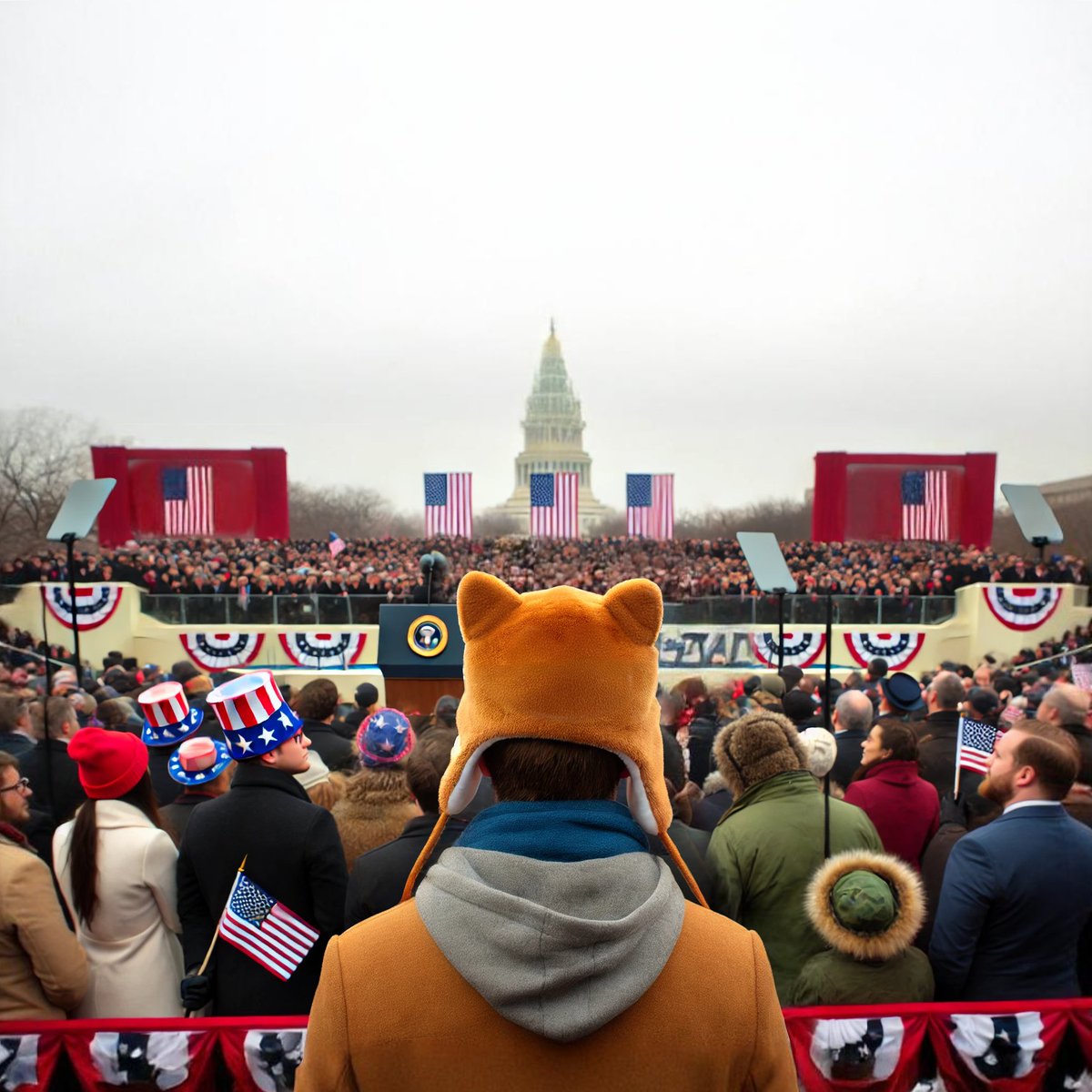 InuInuToken's tweet photo. What a day.  Thanks for the inauguration tix @saylor. https://t.co/mlOW1JUa8G