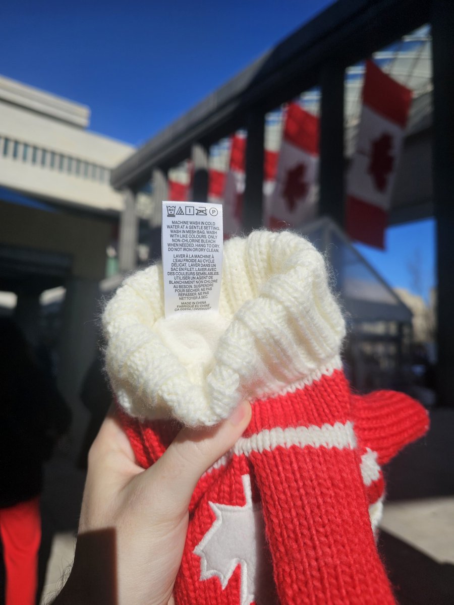 The Canadian Embassy gave mittens to every Canadian attending the inauguration. Guess where they were made?