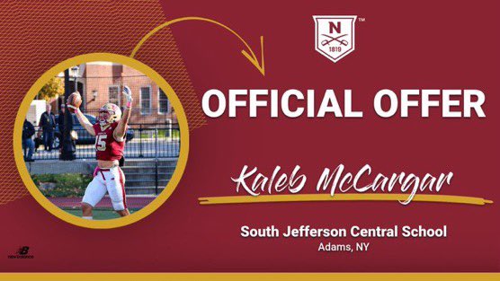 KalebMcCargar5's tweet image. After a great overnight visit I am absolutely blessed to say I have received my 2nd official offer to play football at the next level with @NorwichFB! @THEcoachRussell @CoachMalsonFB