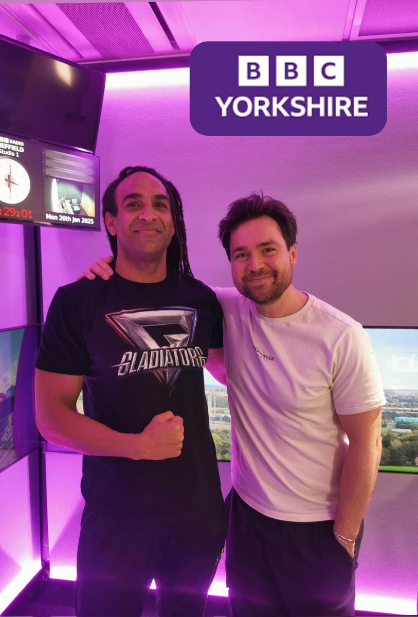 WesleyNsereko's tweet photo. Media Run 2025! #UganDOit Tour continues... 🚂

#Gladiators #Sheffield
#bbcradio #bbcyorkshire #bbcleeds #Radio #yorkshire #manchestereveningnews #kirkburton #huddersfield #wwe #aew #tna #profesionalwrestling #pt #prowrestling https://t.co/m6E6dm7RTx