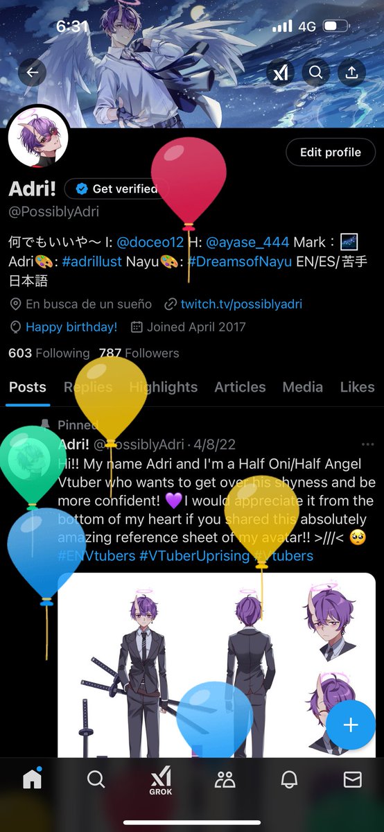 Sircileus's tweet photo. It's my birthday today!! ๐ฅณ๐
It's crazy how time flies ;w; Thank you again to all my friends for being a part of my life ๐ฅน I cannot thank you all enough qwq
I wanted to share this beautiful art gift I got of my vtuber and my beloved OC Nayu ๐๐ค
#adrillust #DreamsOfNayu https://t.co/b4C4jpYhFe