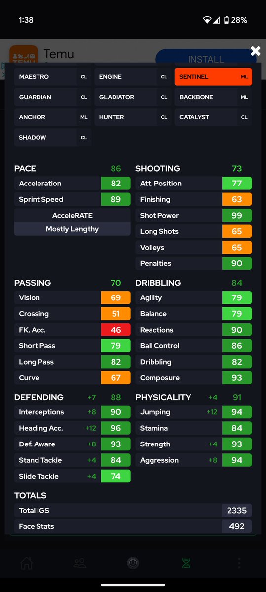Inerror12's tweet photo. @Andr3w_Cook @FUTBIN What evos did you put him into? This is mine https://t.co/6lVK0B8AlM