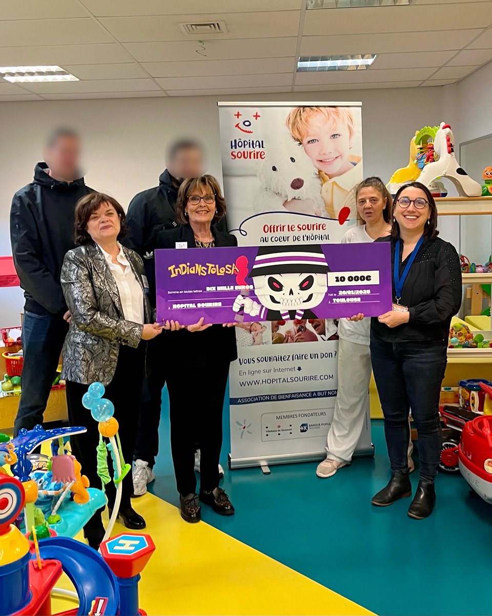 Indians_Tolosa's tweet image. Grâce à vos achats de Crackor Sauvage et à vos dons, nous avons eu l’honneur de remettre la magnifique somme de 10000€ à l’association Hôpital Sourire.

Un grand soutien aux bénévoles de cette association qui œuvrent au quotidien pour le bien-être des enfants hospitalisés.