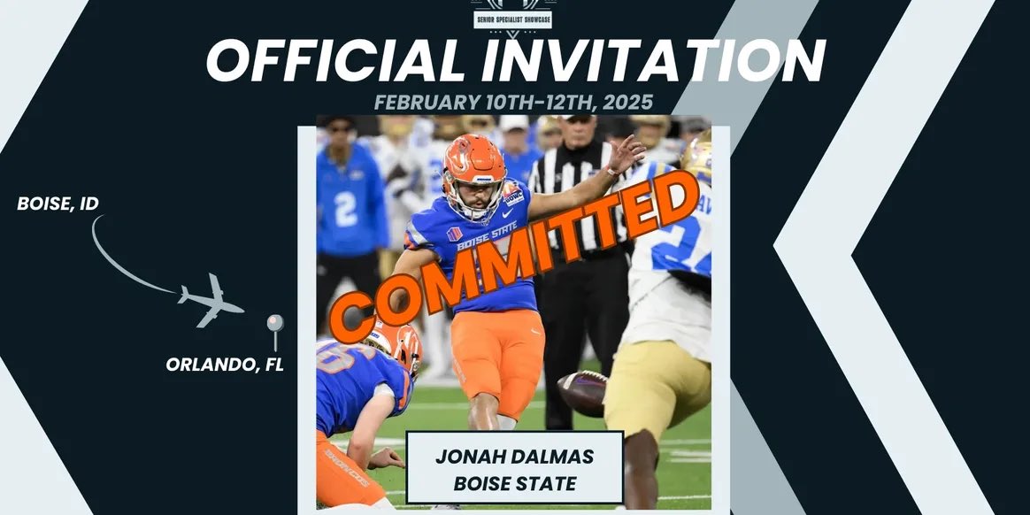 Our next three kickers attending the Senior Specialist Showcase.

Welcome,

Kenneth Almendares - Louisiana
<a href="/kennythekicker/">Kenneth Almendares</a> <a href="/RaginCajunsFB/">Louisiana Ragin’ Cajuns® Football</a> 

Maddux Trujillo - Temple
<a href="/MadduxTrujillo/">Maddux Trujillo</a> <a href="/Temple_FB/">Temple Football</a> 

Jonah Dalmas - Boise St.
<a href="/JonahDalmas35/">Jonah Dalmas</a> <a href="/BroncoSportsFB/">Boise State Football</a>