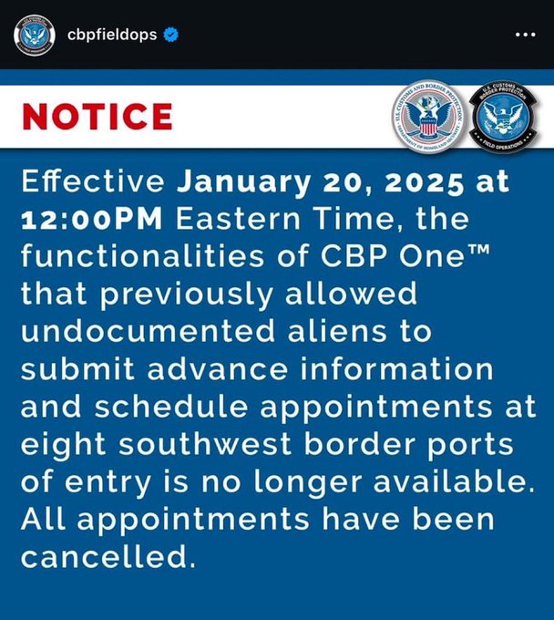 SaltyGoat17's tweet photo. CBP One app is officially OFFLINE and all appointments CANCELLED!!

Biden was trying to let in about 30,000 via the app over the next 3 weeks.

Not...  Happening!!! https://t.co/OdDMzRZw32