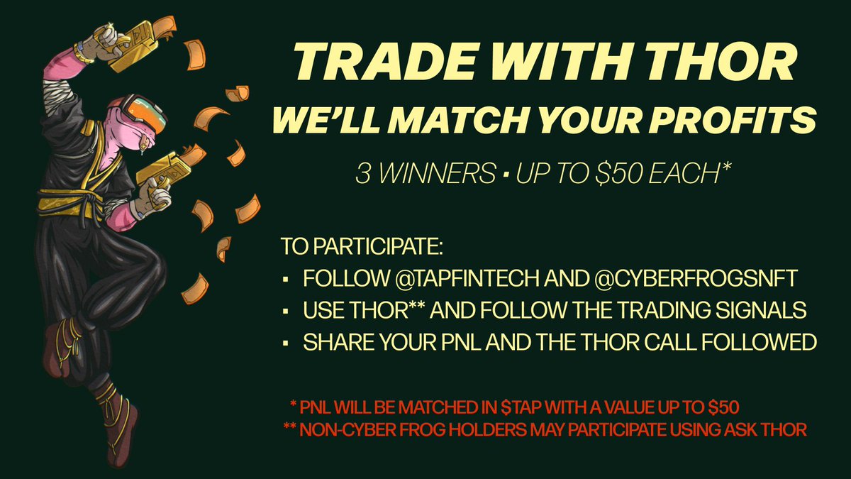 MATCH YOUR TRADE 💸

Use ASK THOR signals and we could match your trade PNL! 

3 winners. 3 days. Requirements below ⤵️