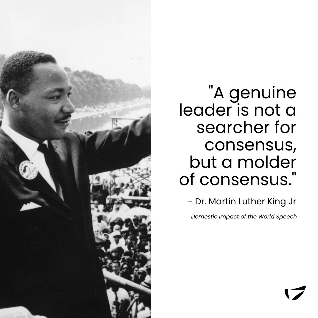 Lushin's tweet photo. True leadership shapes the future, not by seeking approval, but by molding consensus. Dr. King showed us that bold, principled leaders challenge the status quo and inspire change. #MLKDay #Leadership #MartinLutherKingJr #MLK #leadership https://t.co/8VhVNOWyP8