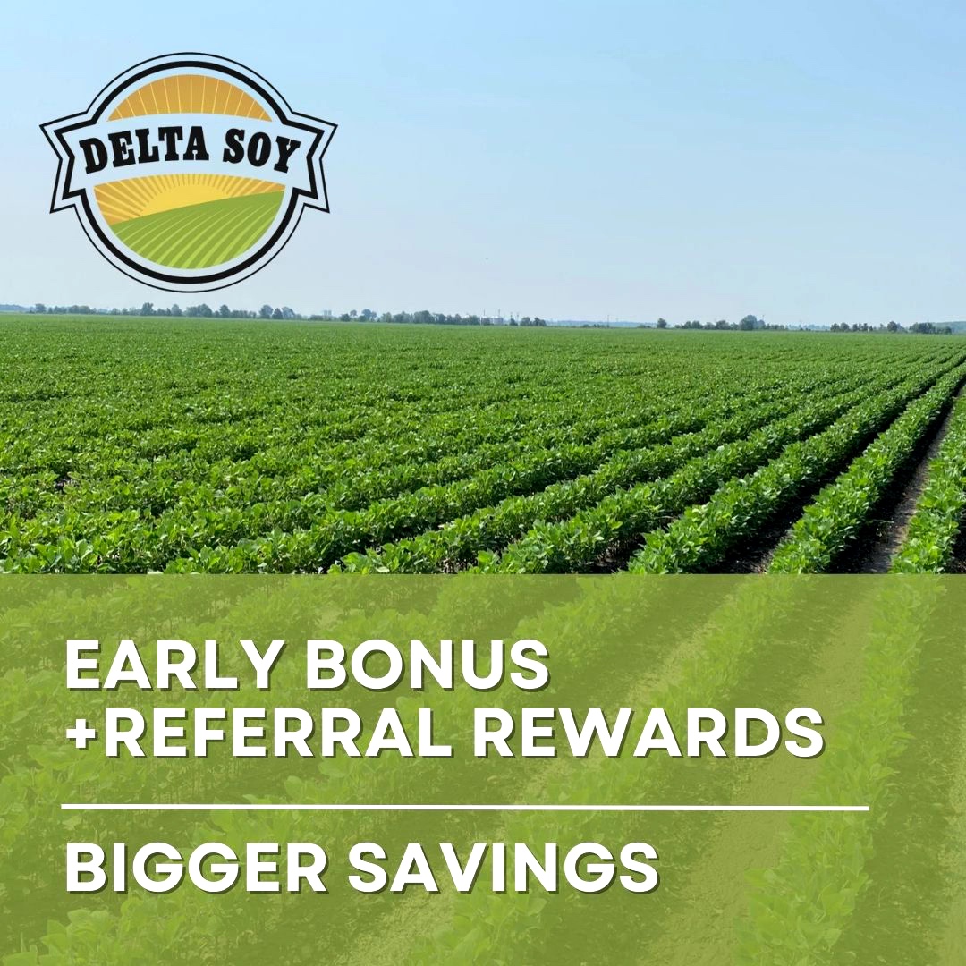 DeltaSoy's tweet image. Why settle for one benefit when you can have two? Commit your 2025 acres by January 31, 2025, for a per acre signing bonus, and earn even more with our Referral Program when you bring a new grower on board.

Maximize your savings with Delta Soy!

#DeltaSoy #EarlySigningBonus
