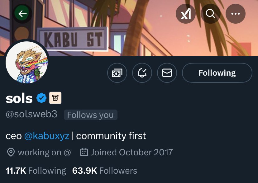 Thanks for this <a href="/solsweb3/">sols</a> 

One of the nicest founders I've met in Web 3.

This guy will change how you see NFTs today with <a href="/kabuxyz/">Kabu</a> 

He is a great example of how other founders should be building. 

P.S. Go to their website and you'll amazed  to see what they're cooking