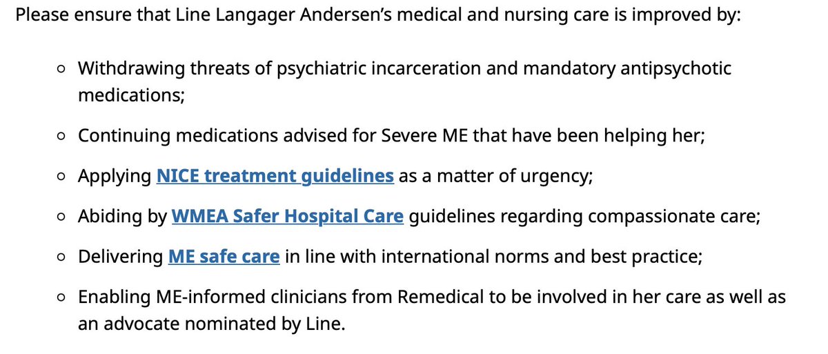 Please share &amp; sign this petition to help Line, a 26 year old woman in Denmark who has Very Severe ME &amp; is being threatened with psychiatric detention. She is being forced to take anti-psychotic meds to treat her "delusions" of ME symptoms. bit.ly/linepetition