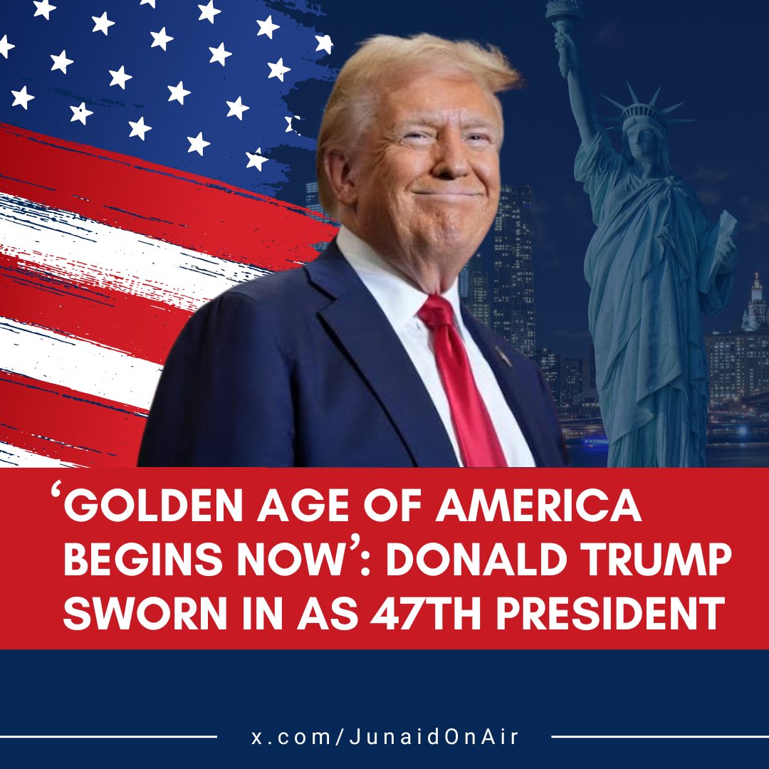 Junaidonair's tweet photo. Donald J. Trump is now officially the 47th President of the United States. 🇺🇸

#DonaldTrump #Trump #TrumpIsUnfitForOffice #Trump2025 #USPresident https://t.co/qJVF8XBmt1