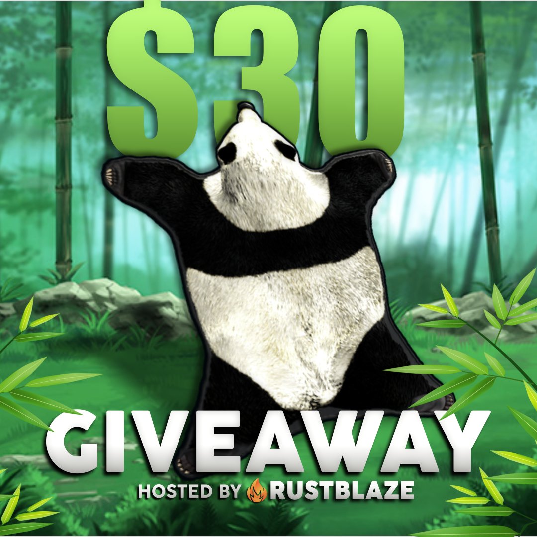 🎁 30$ Panda Rug Skin!  

💰To Enter Giveaway💰 

✅follow: @RustBlaze_

✅Retweet + Like 📷

✅Join Discord  discord.gg/RUSTBLAZE (Show Proof)  

📅Giveaway ends in 7 days!   

 #game #Giveaway #Rust #Steam #RustGiveaway