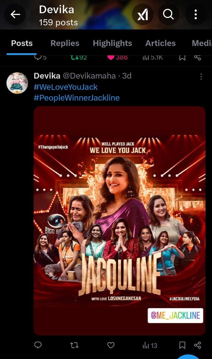 Devikamaha's tweet photo. @xKingAllan Jack♥️
#PeopleWinnerJacquline https://t.co/Qpay4vJolF