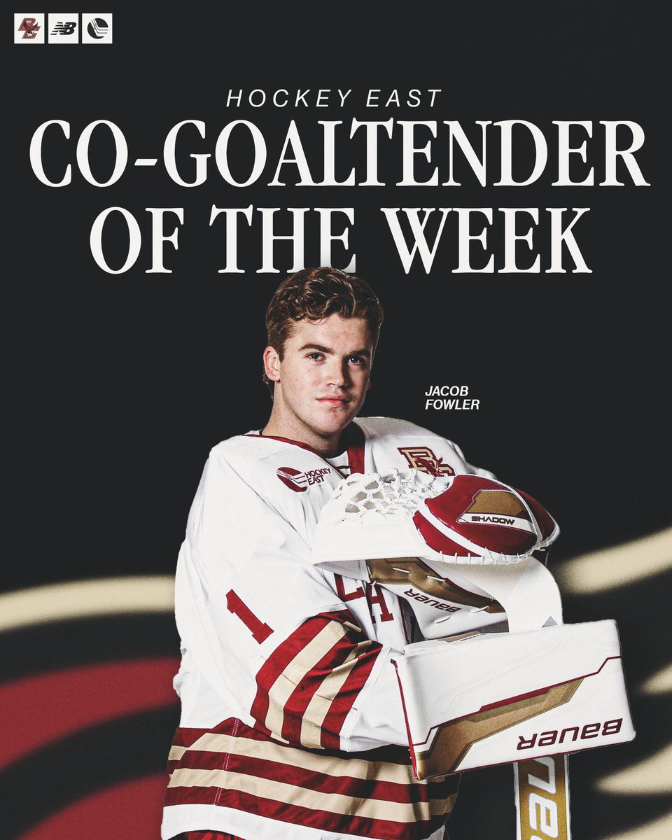 HabsOnReddit's tweet photo. Congrats to Jacob Fowler on being named the Hockey East Co-Goaltender of the Week 🔥 https://t.co/FaDfjicKAa