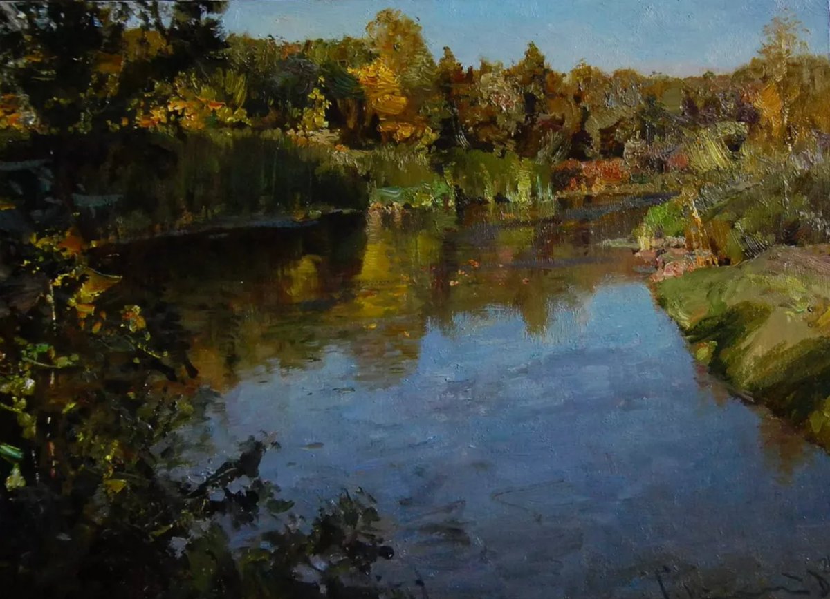 artibiotiq's tweet photo. 🫧 River Rhythms 🫧

#River #painting #fineart #artwork #artinspiration 

Golden August by Denys Gorodnychyi https://t.co/utMMDA2wEB