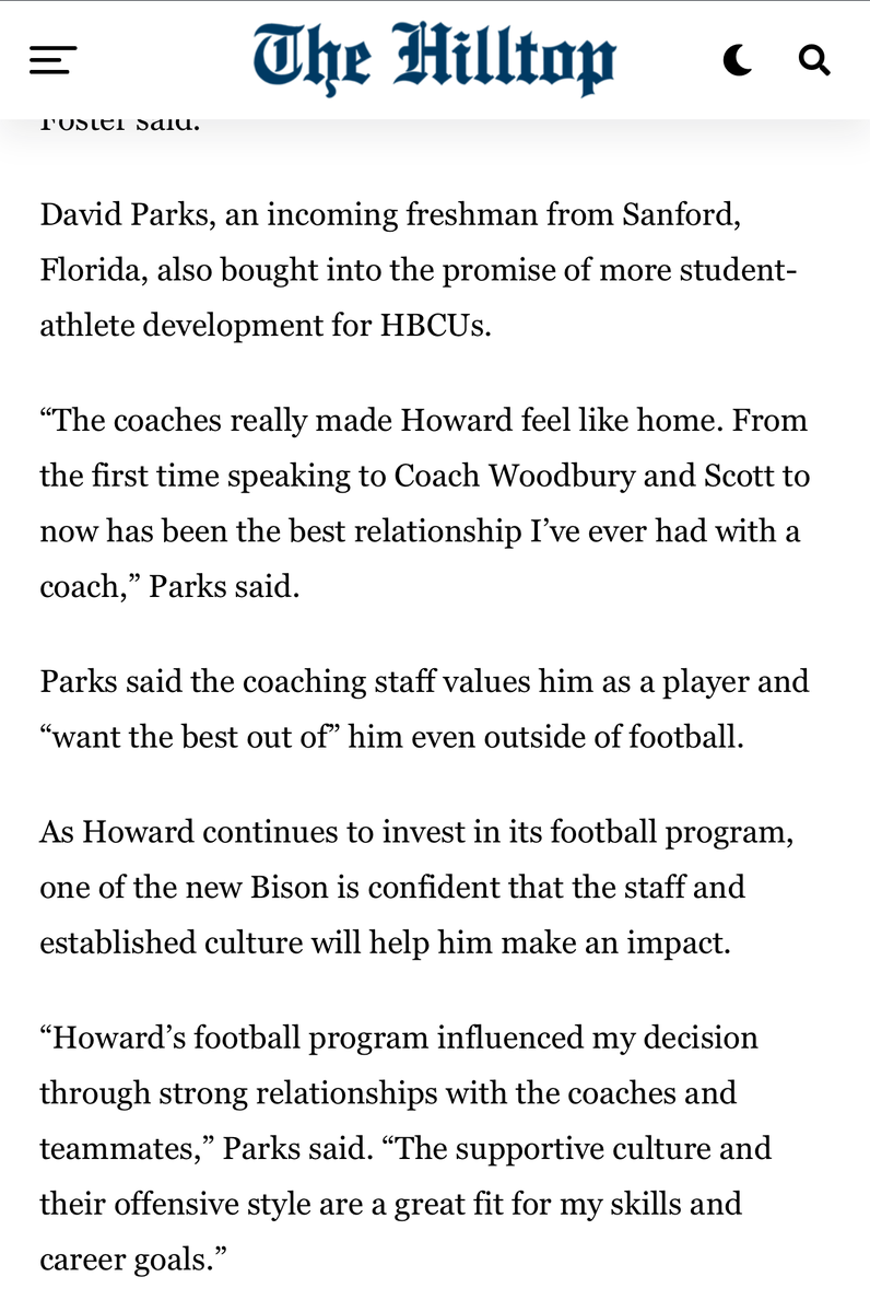 TotalParkage's tweet image. Why @HowardU?  Because @CoachLScott70 is building another @HUBISONFOOTBALL champion and offering an unrivaled college experience  #STMDT #HUYouKnow #BokeyToBison 🍢 🦬 @TheHilltopHU @GrantRound72700  @T_Woodbury11 @iamaidanfoster @BokeyFootball @CoachHoun thehilltoponline.com/2025/01/20/why…