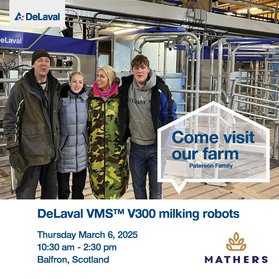 DeLaval_UK_IE (@delaval_uk_ire) on Twitter photo 📢 VMS Open Day at Woodend Farm! 🐄🤖
📅 6th March 2025
🕥 10:30 AM – 2:30 PM
📍 Woodend Farm, Balfron, G63 0QB, Scotland
See 2 VMS™ V300 robots in action and hear how they’ve made cows happier and more productive.
Register here 👉 ow.ly/cKmh50UJxaX
<a href="/DeLaval_UK_IRE/">DeLaval_UK_IE</a> 📢 VMS Open Day at Woodend Farm! 🐄🤖
📅 6th March 2025
🕥 10:30 AM – 2:30 PM
📍 Woodend Farm, Balfron, G63 0QB, Scotland
See 2 VMS™ V300 robots in action and hear how they’ve made cows happier and more productive.
Register here 👉 ow.ly/cKmh50UJxaX
<a href="/DeLaval_UK_IRE/">DeLaval_UK_IE</a>