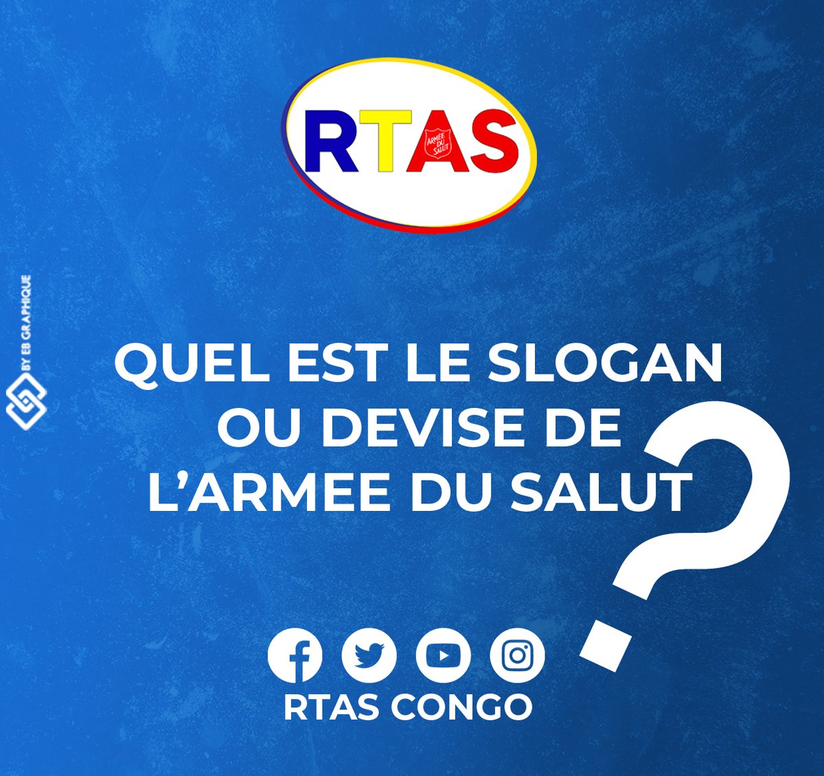 RTASCONGO's tweet image. Quel est le slogan ou la devise de l'Armée du Salut ? 🤔
Testez vos connaissances et répondez en commentaire !
Un indice ? Cela parle de sacrifice et de puissance spirituelle. ✝️🔥
#RTASCONGO #QuizDuJour #ArméeDuSalut