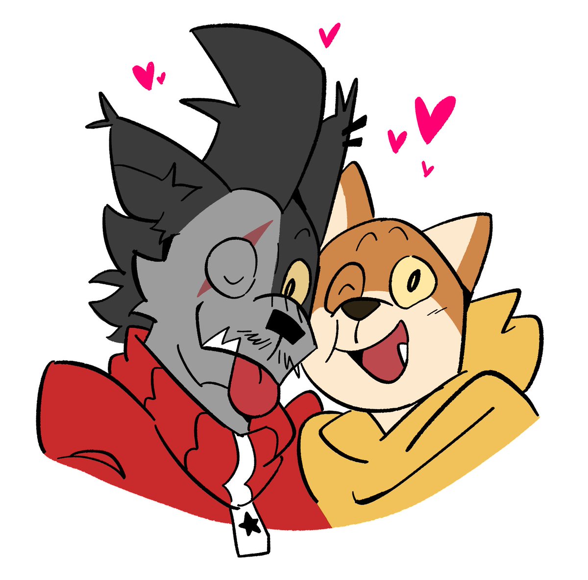 Sorry I haven't drawn these two dorks in a while 🐺🐕⭐️