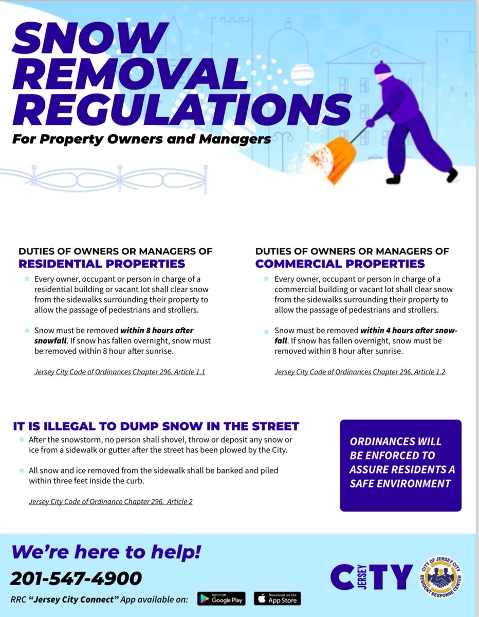 Let’s work together to keep our community safe this winter! ❄️ Please take a moment to review the snow removal regulations in the area. Clearing sidewalks and following parking guidelines ensures safe and easy access for everyone.