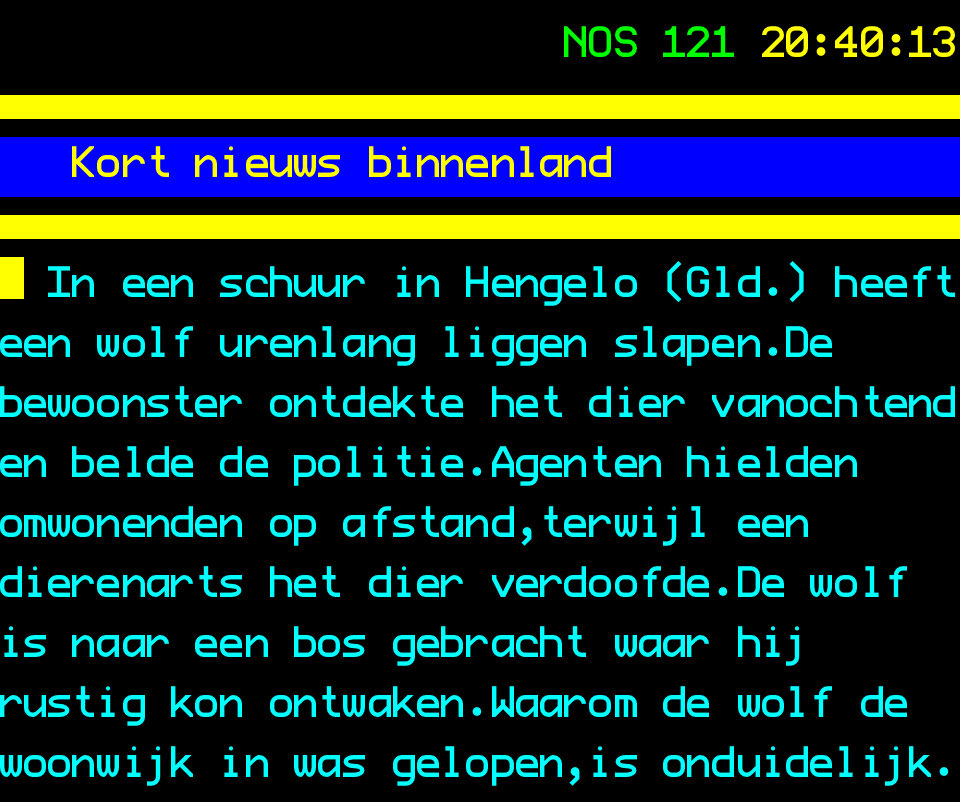 “Dier doet ding” is geen 101‘tje, <a href="/Teletekst/">NOS Teletekst</a>