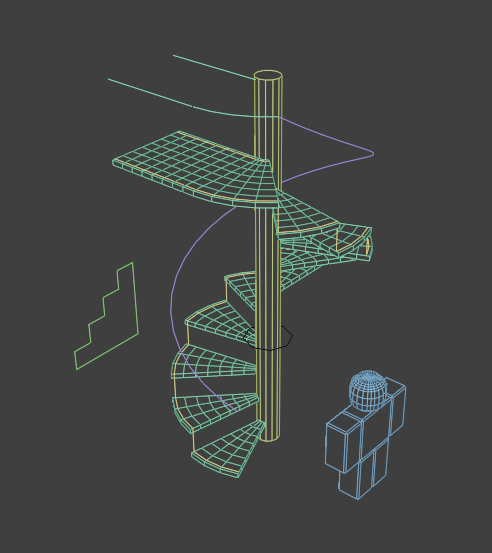 WeepingSun1's tweet photo. Spiral staircase for a roblox player https://t.co/qVlsHfbbeq