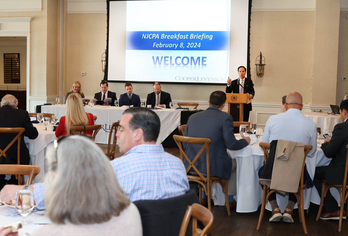 Save the date! NJCPA breakfast briefing Feb. 7 at Linwood Country Club. In-person registration cooperlevenson.com/cooper-levenso… <a href="/LinwoodCCNJ/">Linwood Country Club</a> <a href="/AcChamber/">Greater Atlantic City Chamber</a> <a href="/michael_salad3/">Michael Salad</a> <a href="/DonnaMVecere/">Donna M Vecere</a>