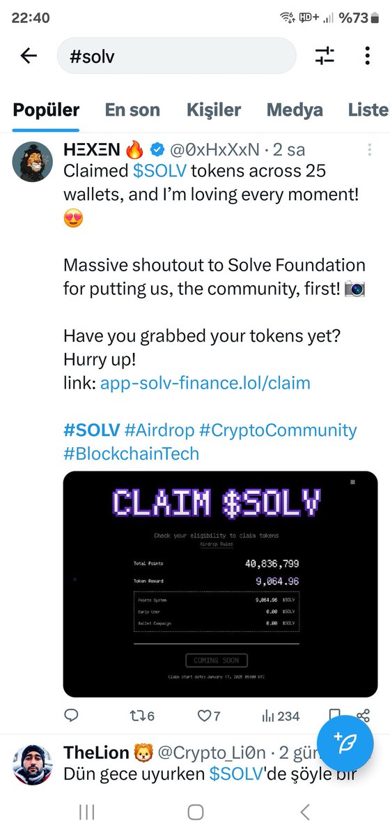 #solv Türkiye de birileri önerirken dışarıda da birileri otomatik paylaşıyor. O kadar rahatlar ki tek kelime bile değişmiyor. Dikkatli olun kimse size bedava hizmet vermez.