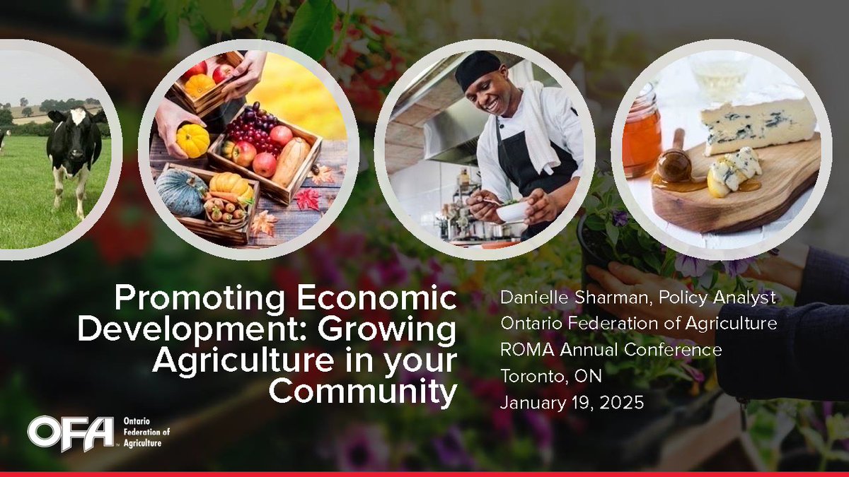 🚨#ICYMI OFA's Policy Analyst Danielle Sharman presented ways to support agriculture economic development at #ROMA2025.👋Check out our resources at ofa.on.ca/GrowAg or join OFA and OMAFA's Ag Community of Practice at ofa.on.ca/communityofpra…. #ontag #onmuni