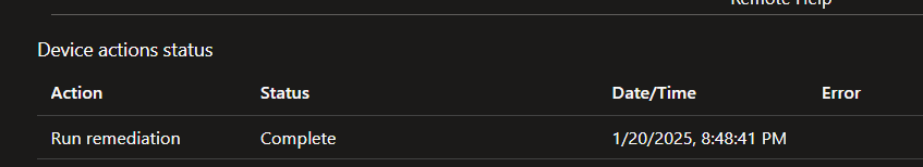 Finally after a lot of testing my Intune Remediation script run on demand finally worked as intended! 
Cmtrace + Log files = Amazing!
Blog post coming!
