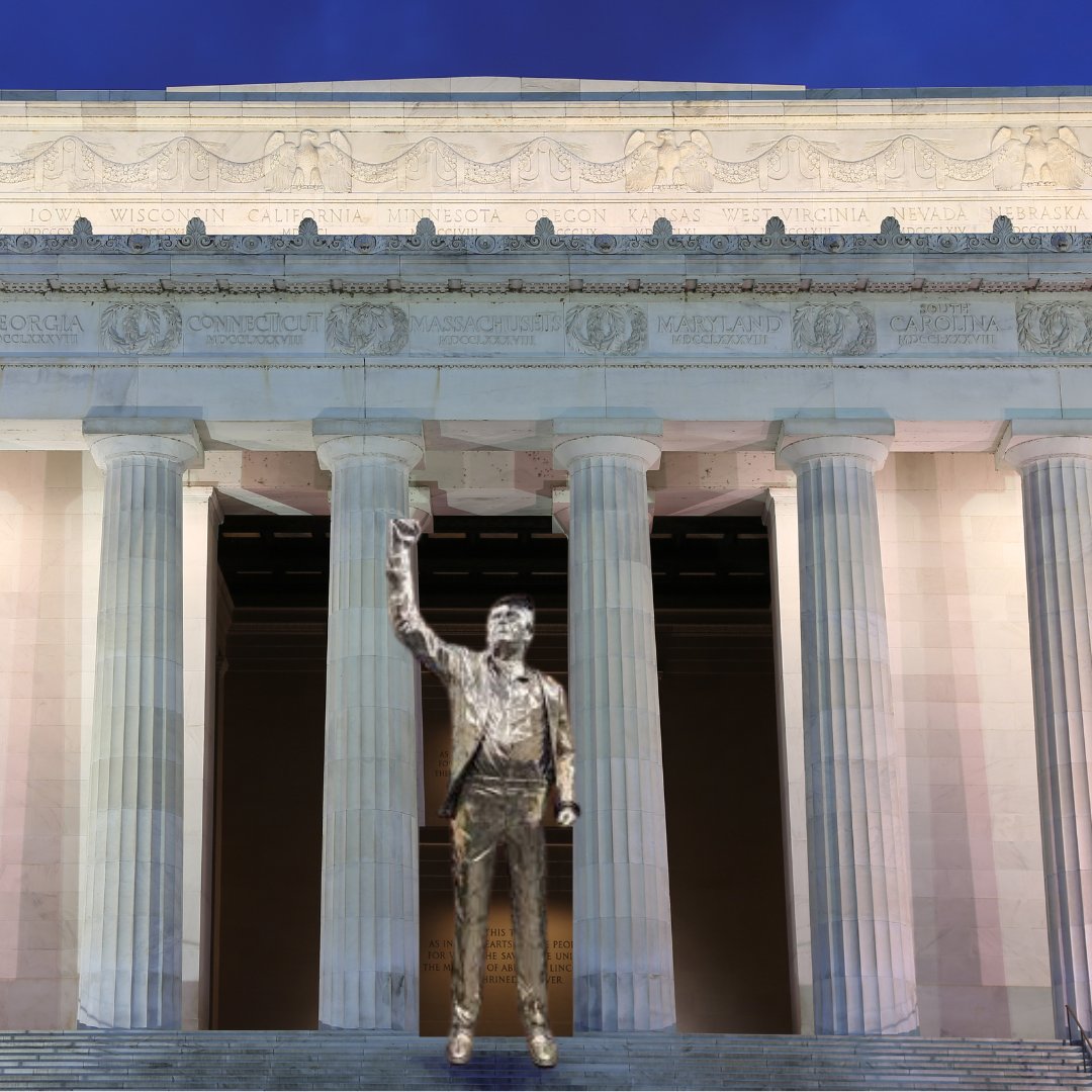 ThePatriotStat's tweet photo. #Breakingnews "Don Colossus" $DC $1 million dollar statue replaces Lincoln Memorial 🤯🤯🤯 https://t.co/eQPvpsvEwp