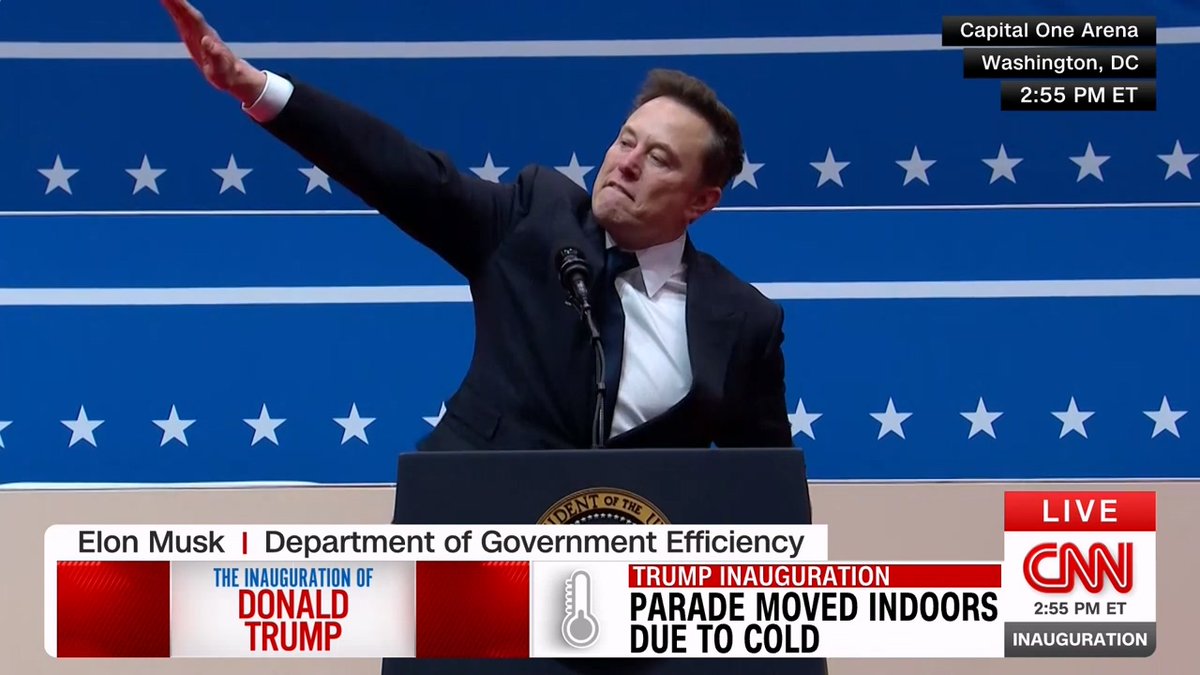 Elon Musk hat grad nen Hitlergruß gezeigt. Auf einer Bühne. Vor Millionen von Menschen. 

#Trump #Inauguration2025