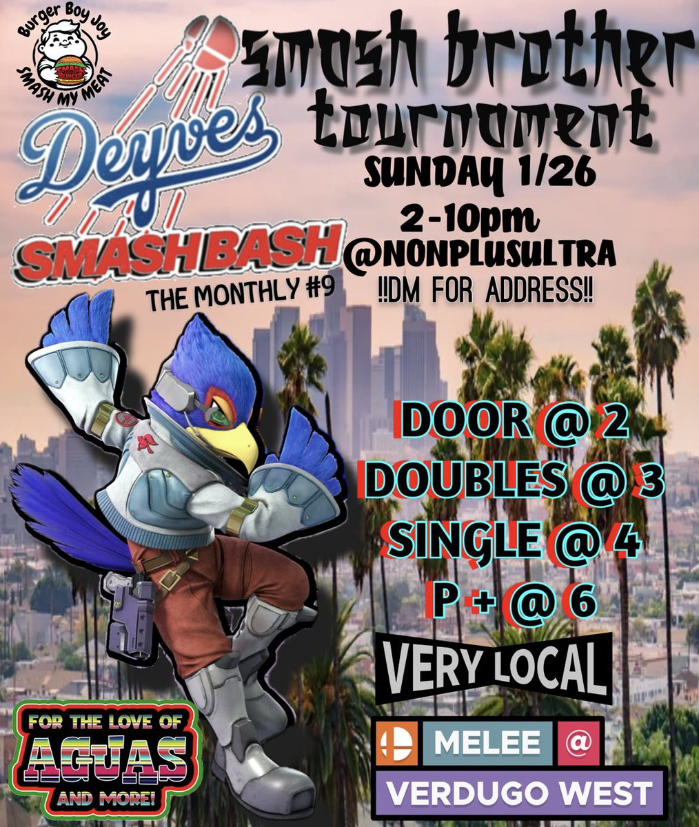 New vendor ALERT!!!  serving up so aguas and mini pancakes! go check them out on IG @ aguasborrachas 
come join us for the deyves smash bash #9 
pre-order now available!! 

<a href="/verylocalmelee/">Very Local!</a> 
<a href="/FictionIRL/">Fiction | 69% Apparel</a>