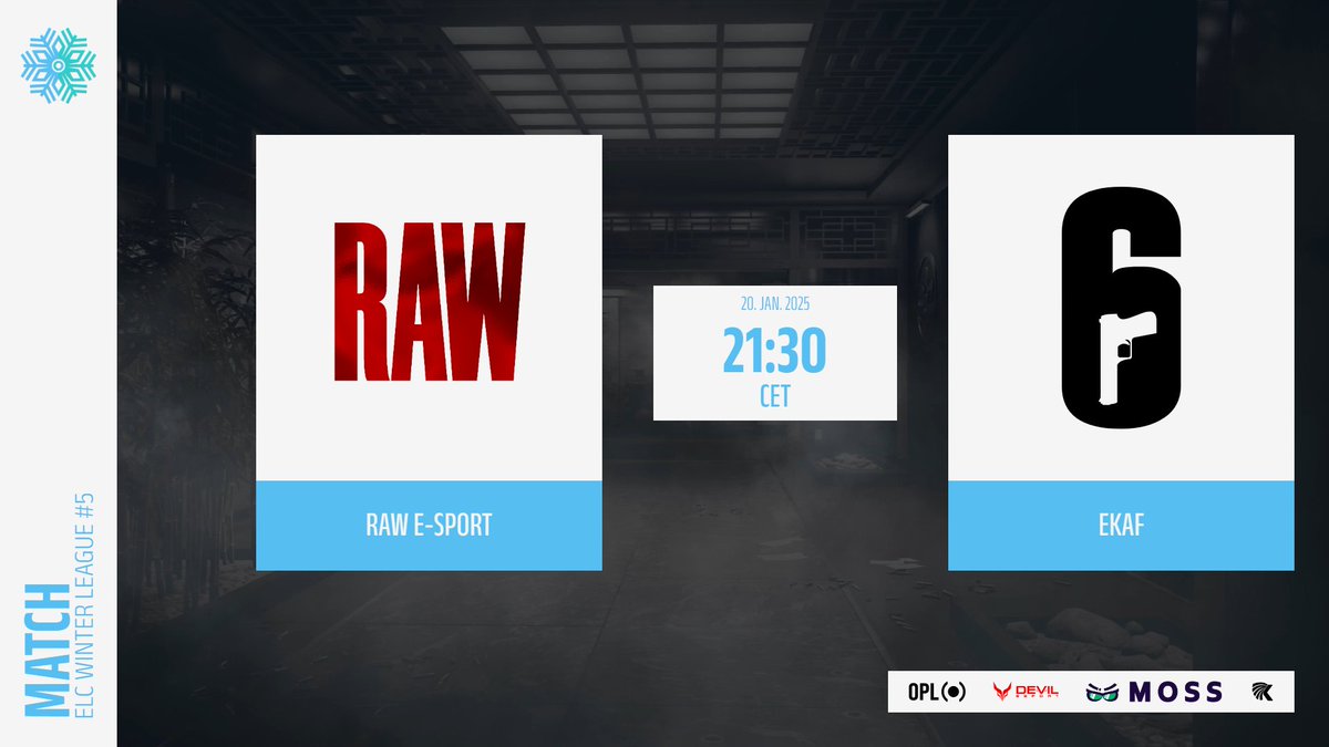 [𝐄𝐋𝐂 𝐖𝐢𝐧𝐭𝐞𝐫 𝐋𝐞𝐚𝐠𝐮𝐞 #𝟓]

Tune in this evening for a 100% 🇫🇷 match up in Major A! 

⚔️ #RAWEsport vs #EKAF
🕤 21:30 CET
🗺️ BO1

🎙️ <a href="/alexis_mister/">Mister Alexis 🇫🇷</a> &amp; <a href="/BabaTVtwitch/">Baba</a> 
🔴twitch.tv/babagamer18

#ELCWinterLeague #WeAreELC