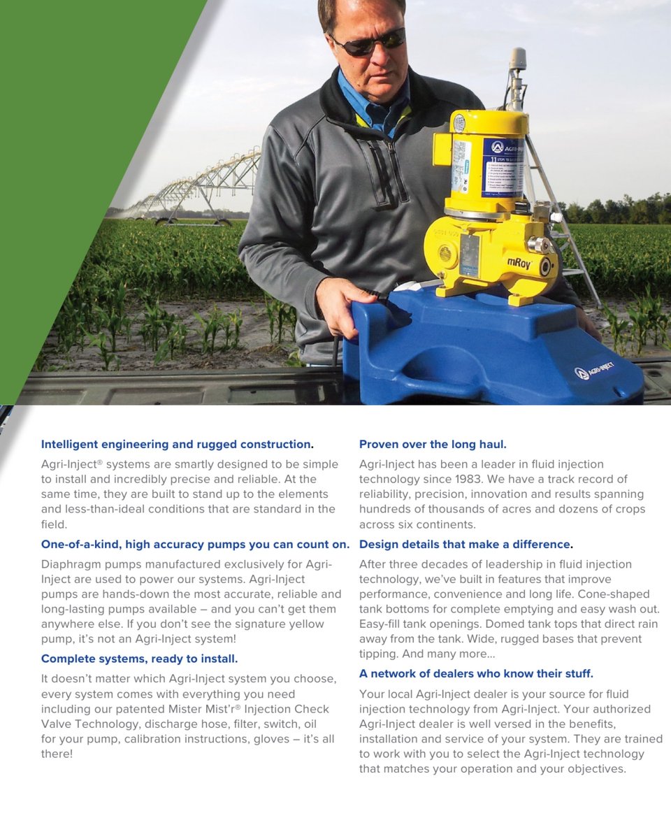 AgriInject's tweet photo. For over 40 years, Agri-Inject has been an industry pioneer in precision agricultural fluid injection systems since 1983. Our legacy is built on innovation and a deep commitment to helping farmers increase yields while conserving resources.
https://t.co/KJlBE1Z8tX https://t.co/NmvCZULhgg