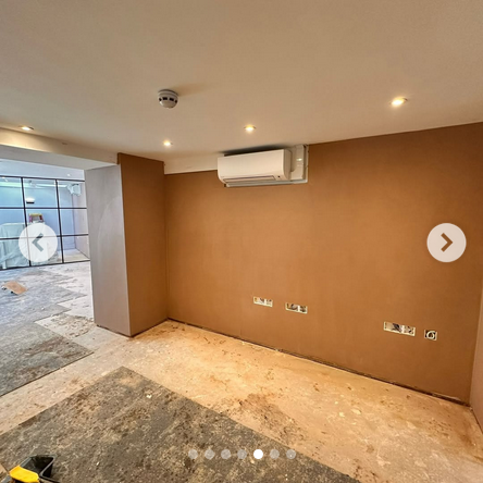 APGoochLtd's tweet photo. Damp proofing  to the lower ground floor of this office in Baker Street (NW1) using  Wykamol 3mm meshed membrane; taking care to prevent damage to electrical  cables and detail around the recess for the new surface mounted  electrical sockets. https://t.co/IbkMCur26P