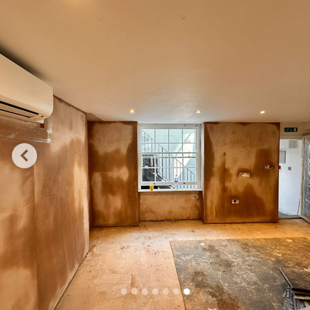 APGoochLtd's tweet photo. Damp proofing  to the lower ground floor of this office in Baker Street (NW1) using  Wykamol 3mm meshed membrane; taking care to prevent damage to electrical  cables and detail around the recess for the new surface mounted  electrical sockets. https://t.co/IbkMCur26P