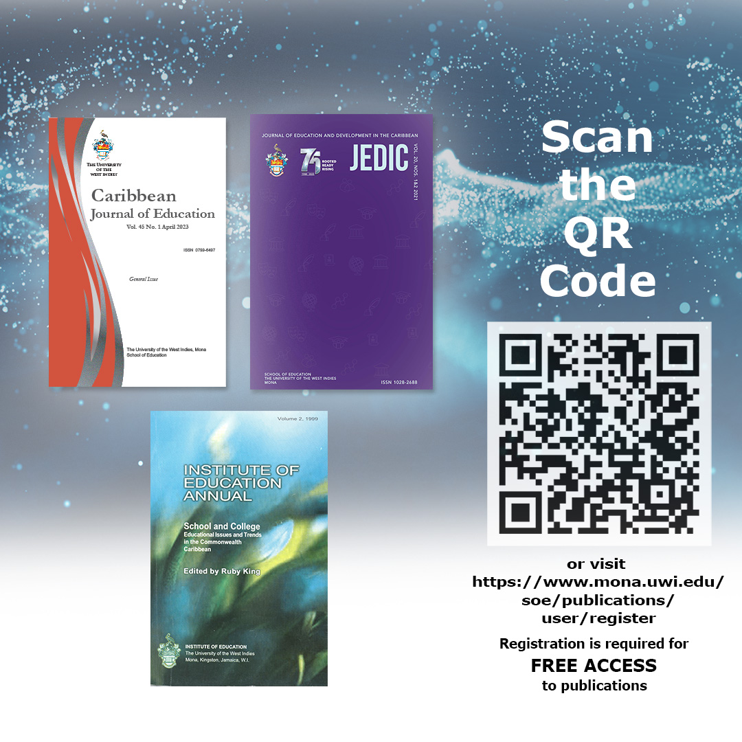 Cite Caribbean authors. Swipe to learn how to access free current articles and legacy journal publications produced by the School of Education.