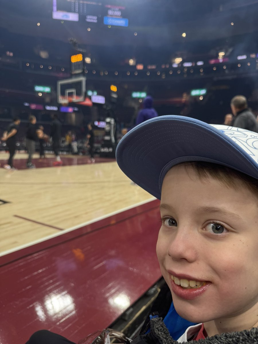 CLoschetter's tweet photo. Emmett and I got the amazing opportunity to win Dan’s seats for the Cavs game today.  We’ve already seen so much and can’t wait for the game to start.  #danseats #letemknow  @cavs https://t.co/pawAnLQ6y5