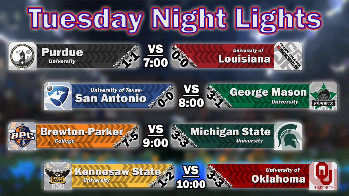 That time of the week again! Here is the lineup and talent for Tuesday Night Lights 2 🚨

Got a couple big TNL debuts, SEL previews, + a huge Brewton-Parker/Michigan State showdown in prime time... I'd better see you at ttv/MrBepic at 6 EST for State of the SEL first!

🎙️